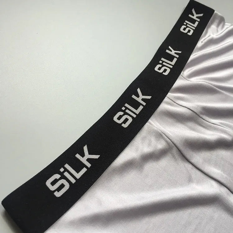 Men's loose silk shorts in navy blue, silver grey, or skin colour with mid waist design