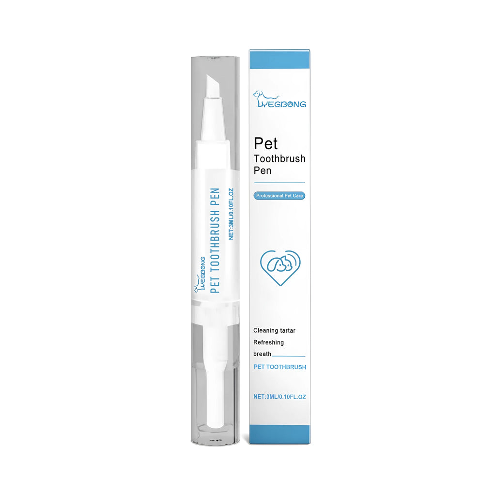 Pet teeth cleaning and care brush measuring 1.1cm by 12.5cm with cleaning brush for dental hygiene