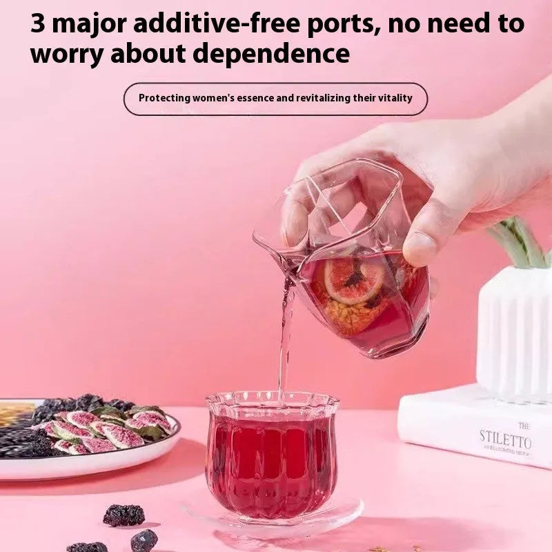 Packets of Black Wolfberry Mulberry Tea blend with flaxseed and fig for women's health care.