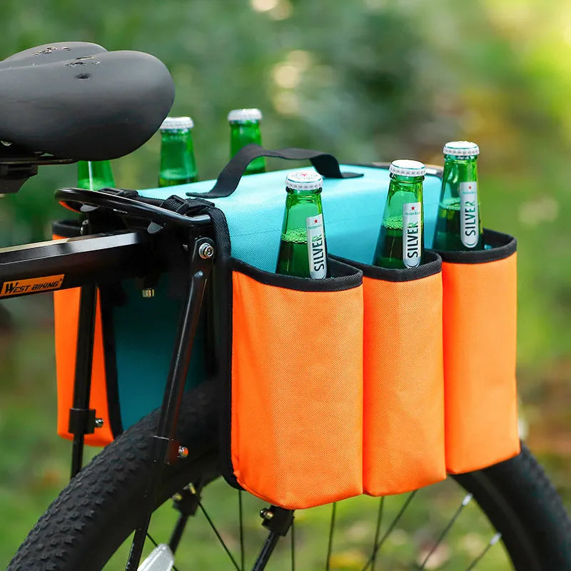 Black bicycle double-sided anti-scratch drink bottle cage bag mounted on bike frame