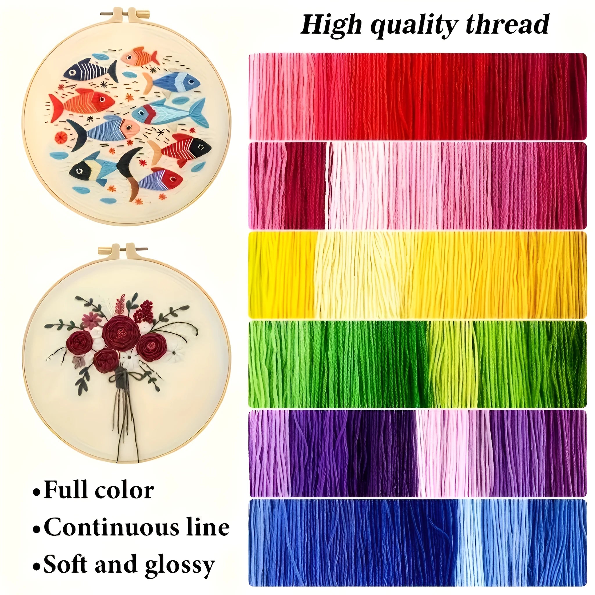 Embroidered sunflower egg flower material package with handmade embroidery kit in cute cartoon style