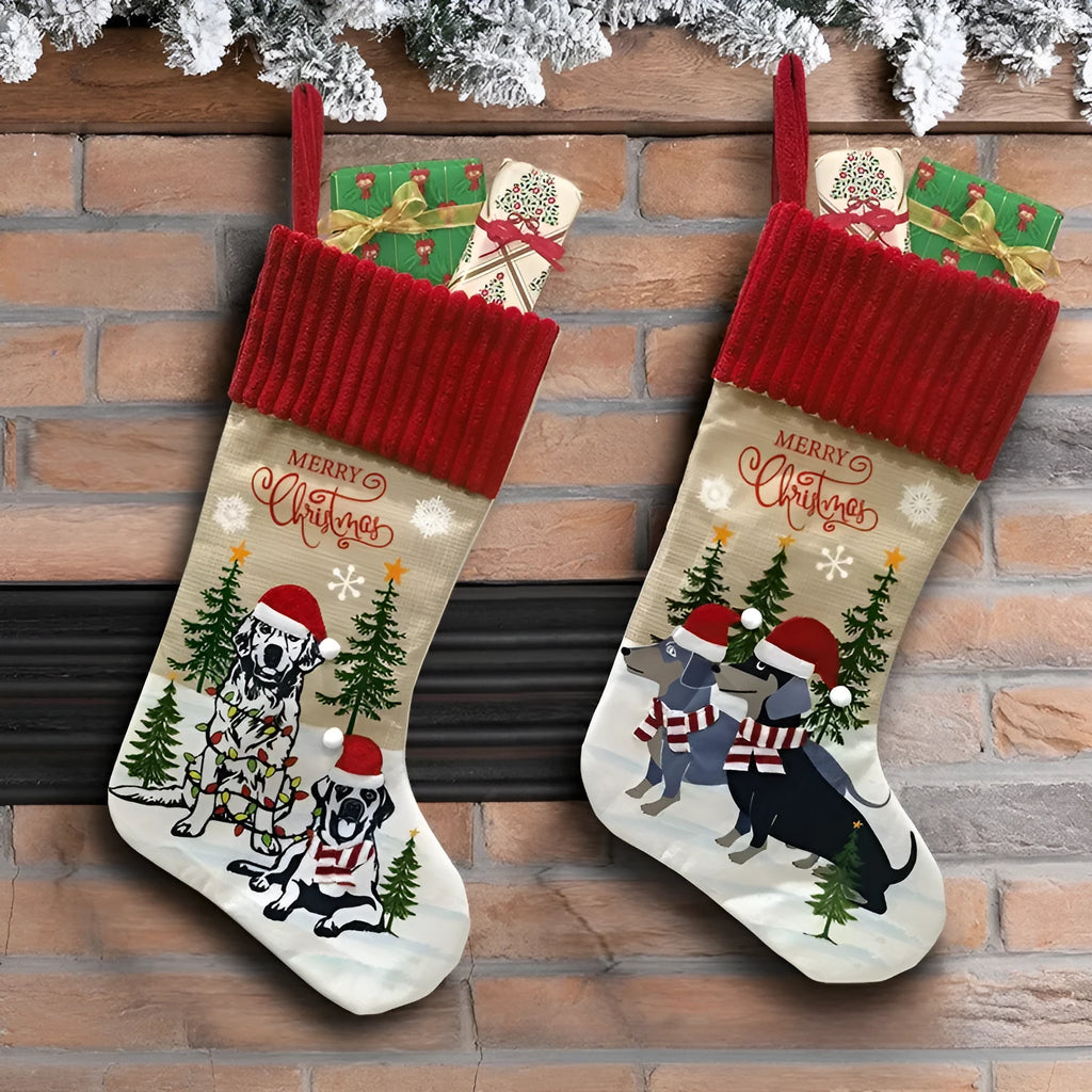 Cloth Christmas tree pendant measuring 46 by 28 cm for pet dress up and fireplace decor