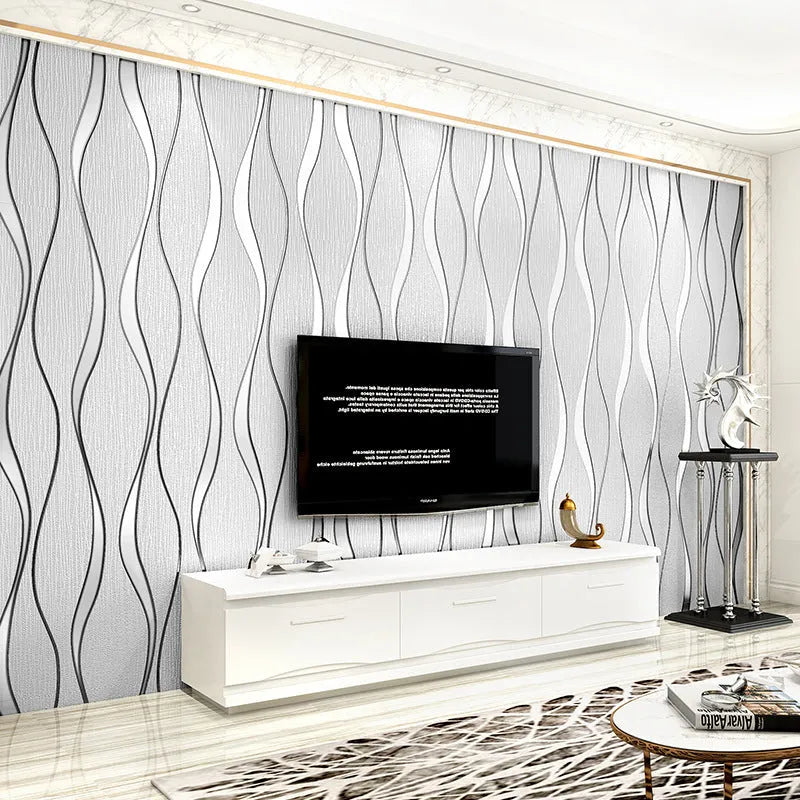 Close-up of curve stripe pattern on dark brown velvet texture 3D background wallpaper roll