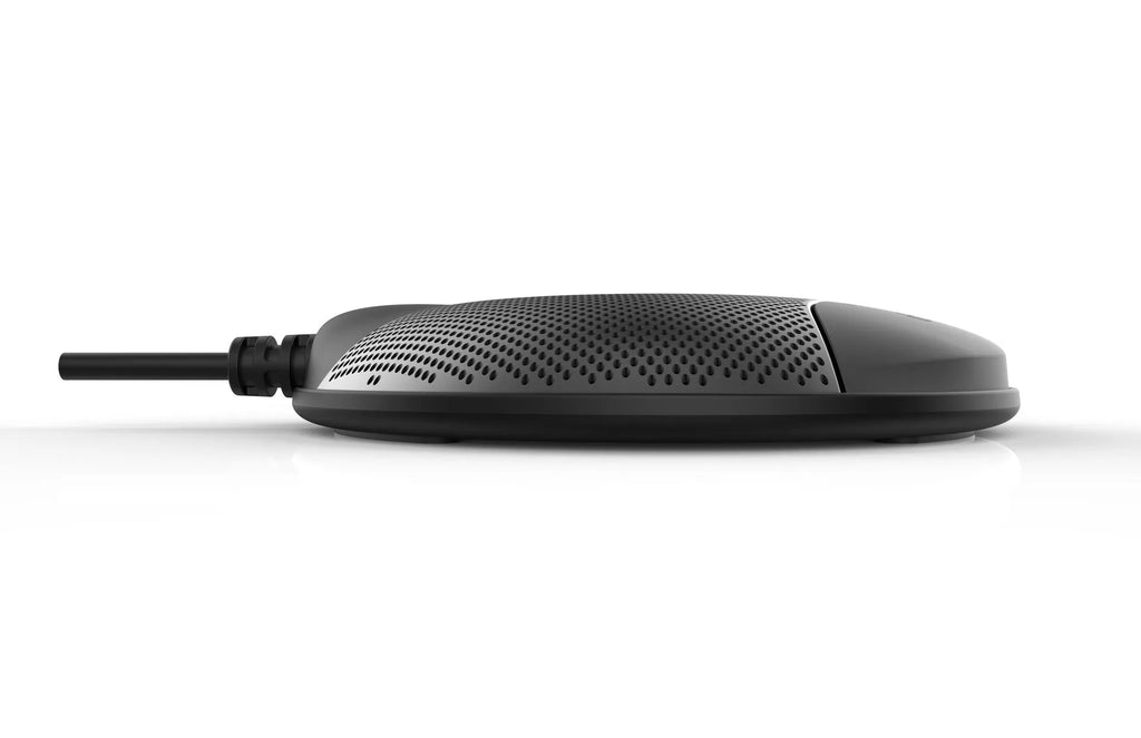 Black USB condenser microphone for conference and gaming with 9cm compact design