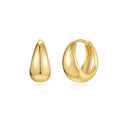 Brass diamond earclip earrings with electroplated golden finish and geometric design