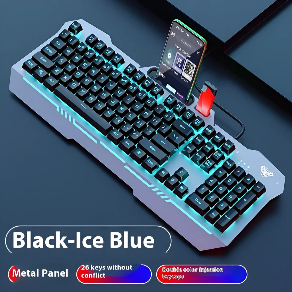 F3010 mechanical keyboard and S50 mouse bundle with LED lighting in black or white colour options