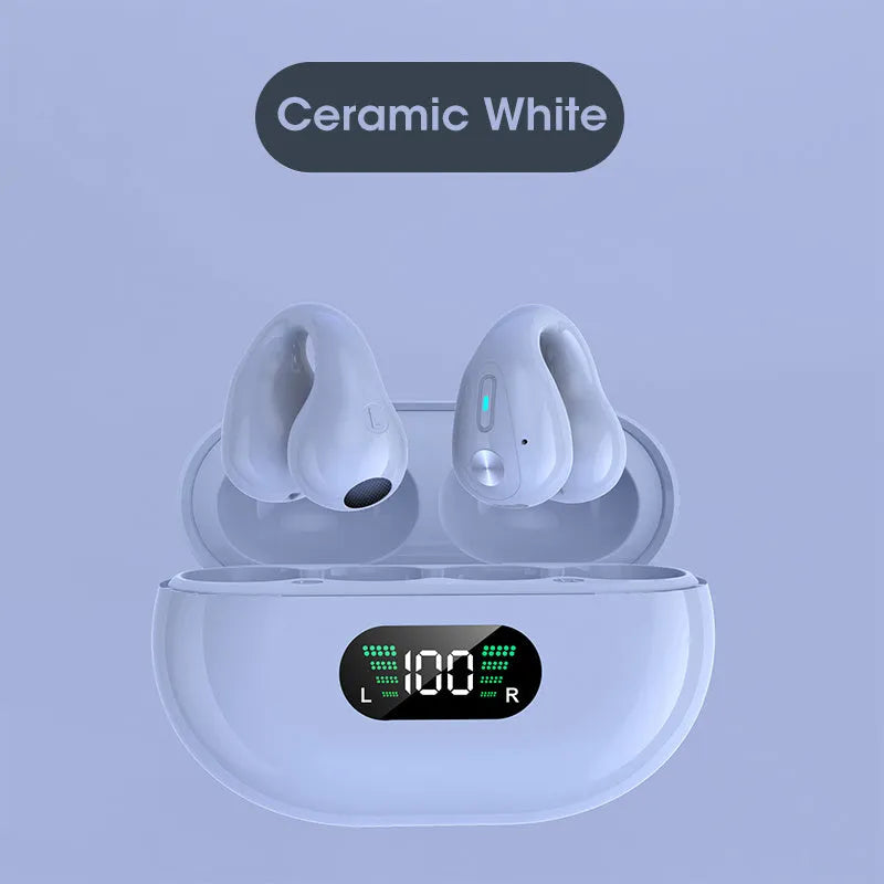 Bone conduction Bluetooth headset clip in ear clip design with bilateral stereo sound