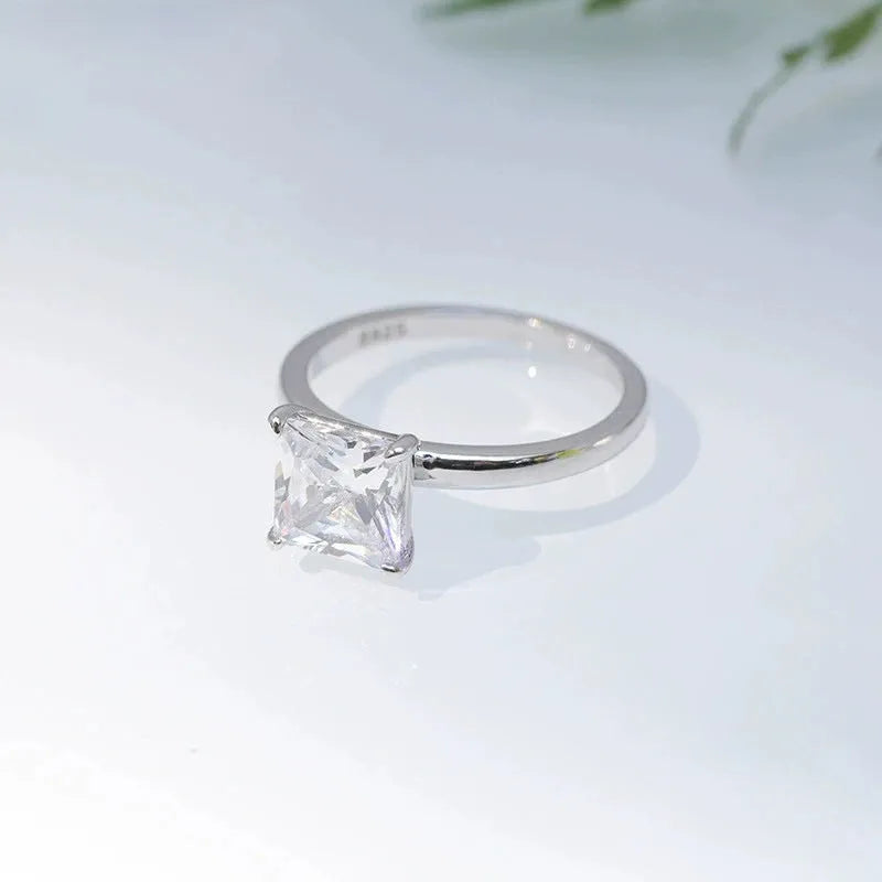 925 silver zirconium geometric women's ring in gold, rose gold, or silver colour on size chart