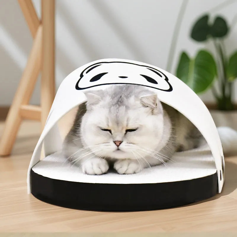 White corrugated paper cat scratch board in slipper style design for feline scratching