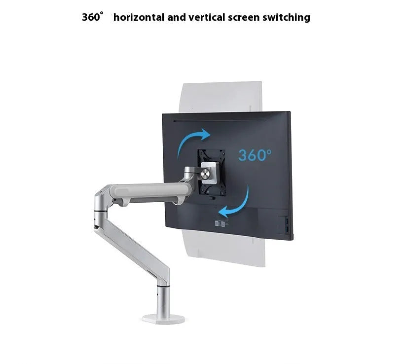 Aluminium alloy laptop cooling stand with air pressure arm bracket in silver or black