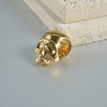 Personalised stainless steel hollow skull Buddha earrings with electroplated colour finishes