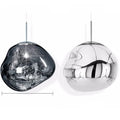 Nordic lava lamp chandelier with irregular glass design in gold, silver, or wine red colour options