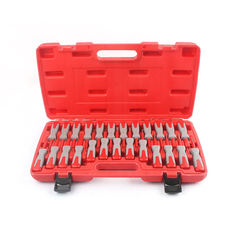 25-piece car terminal removal tool kit in storage case for automotive electrical harness disassembly