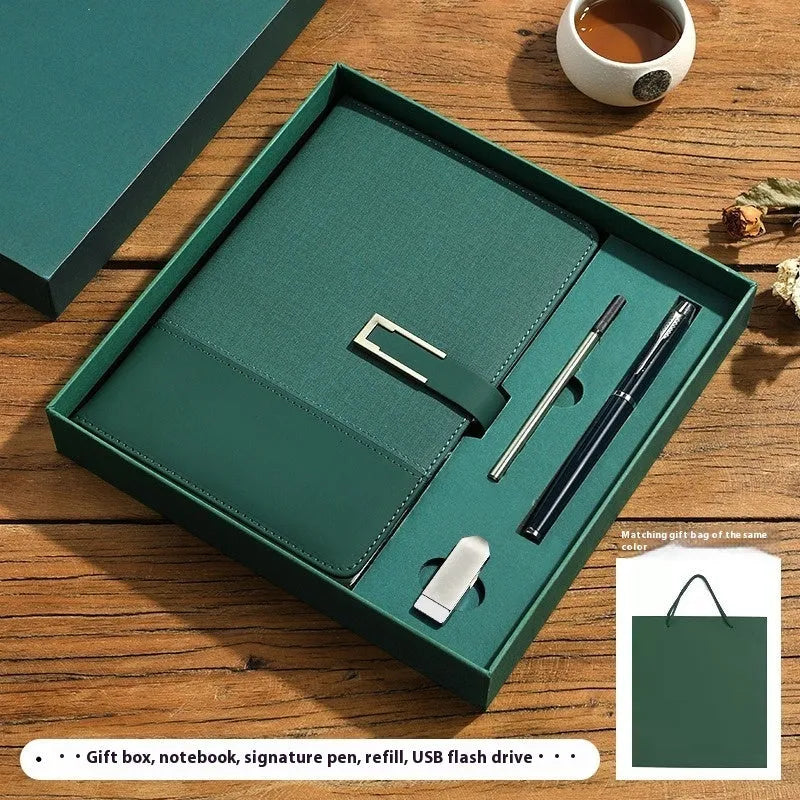 A5 soft leather business notebook in choice of colours with gift box packaging.