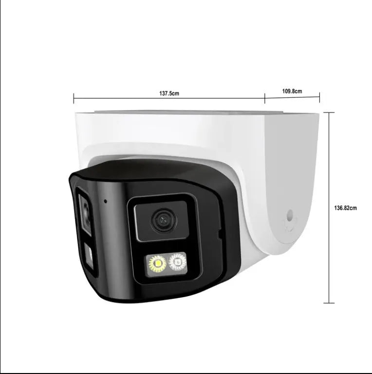 4MP dual-lens panoramic CCTV webcam with IP66 waterproof rating for indoor outdoor security