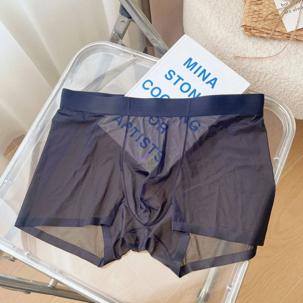 Men's seamless quick-drying boxer shorts in nylon fabric, shown in rock ash colour