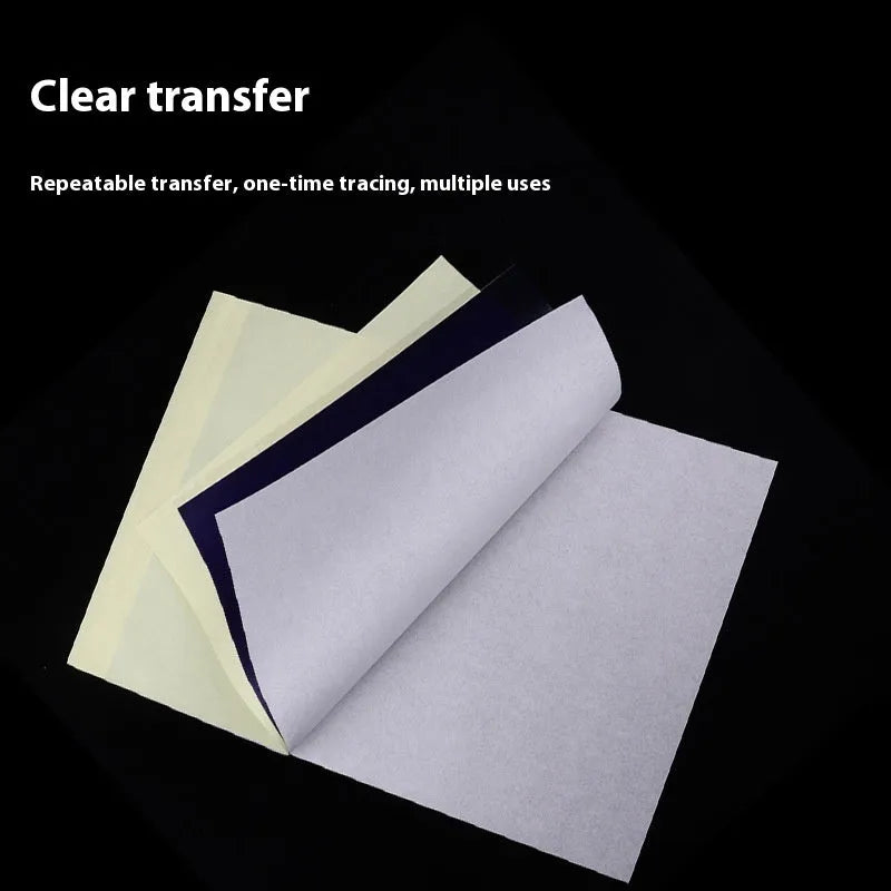 A4 tattoo transfer paper pack with quadruple copy sheets and transfer paste gel for stencil creation