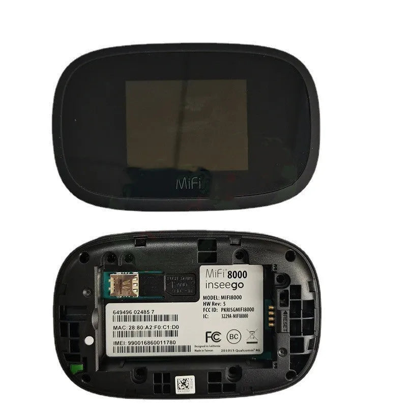 Black portable 4G WiFi router with compact design for wireless internet connectivity