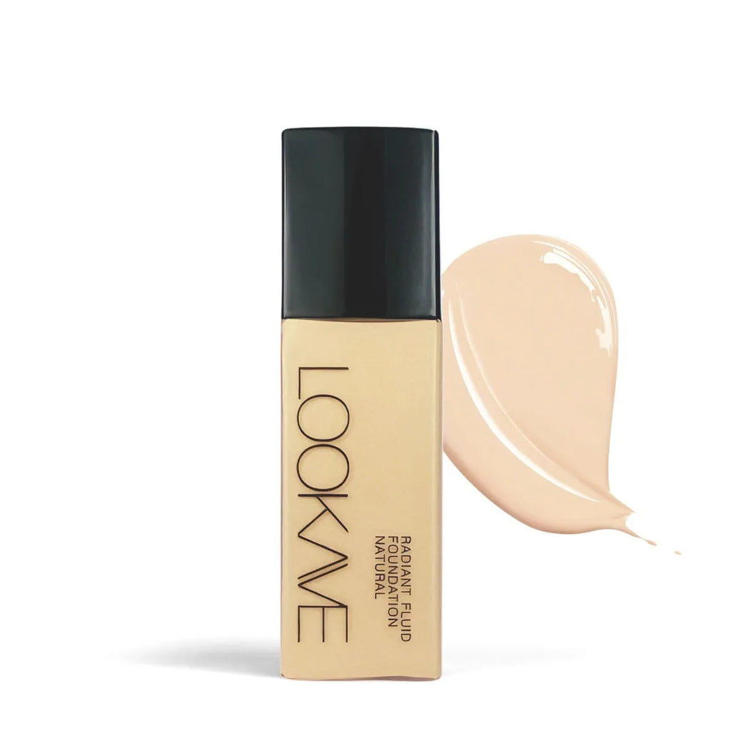 LOOKAVE matte liquid foundation bottle in ivory white shade