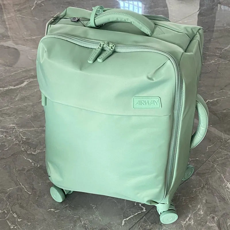 20 inch bluestone green waterproof Oxford cloth suitcase with universal wheels