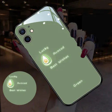 Luminous voice-activated iPhone case with painted daisy designs and colour-changing lights