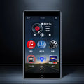 Ruizu H1 black MP3 MP4 player with 4 inch touch screen showing media playback interface