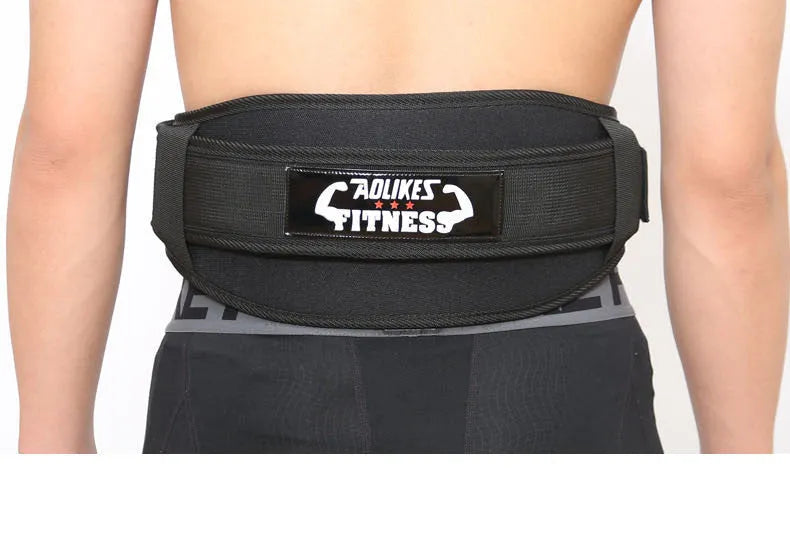 Nylon fitness weightlifting waistband for adults in black, red, and yellow colours