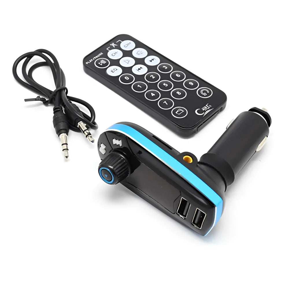 BT618C car Bluetooth FM transmitter with LCD screen and USB port for vehicle audio streaming