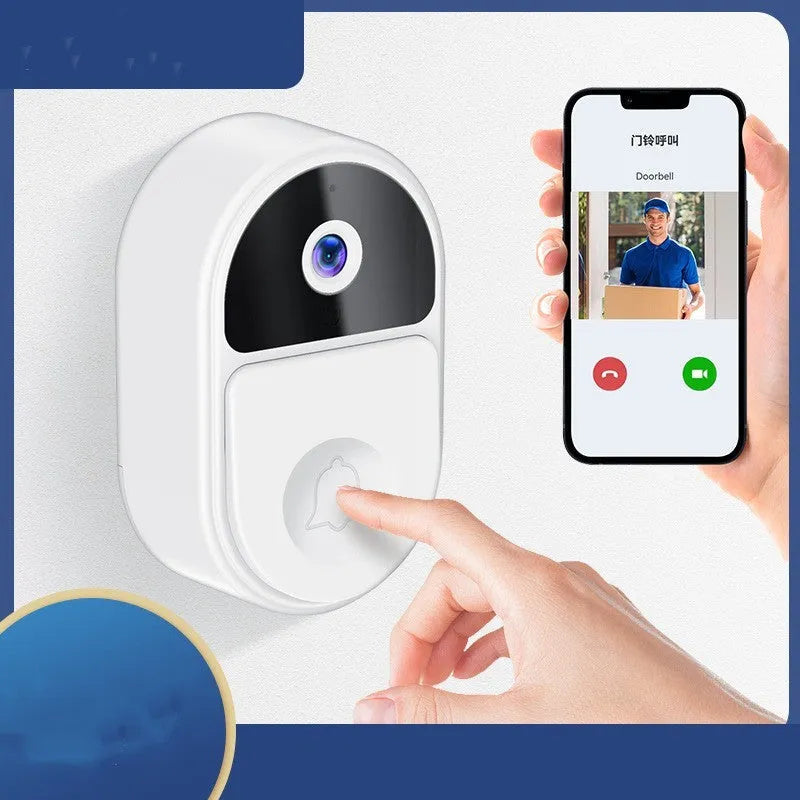Doodle Smart Visual Doorbell V8 wireless unit in black or white for outside room installation.
