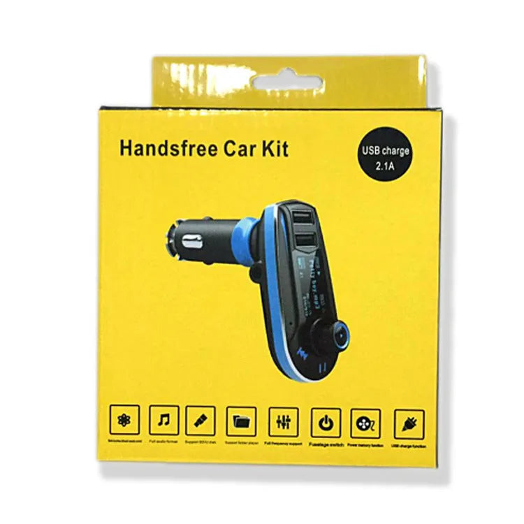 BT618C car Bluetooth FM transmitter with LCD screen and USB port for vehicle audio streaming