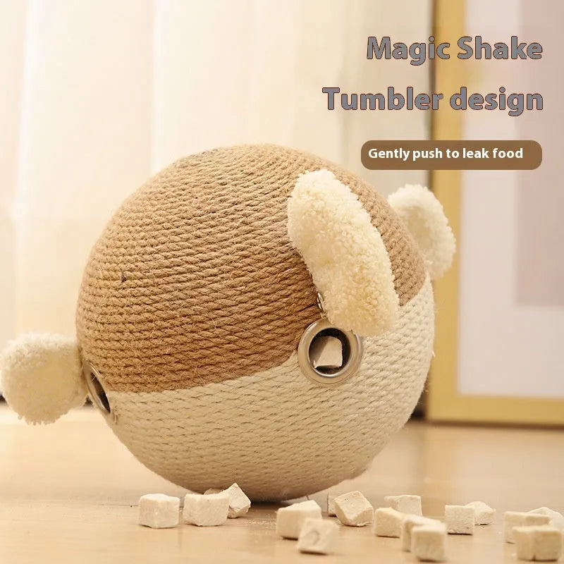 15cm cubic pet puzzle feeder toy made from sisal hemp strips in puffer leakage food feed colour