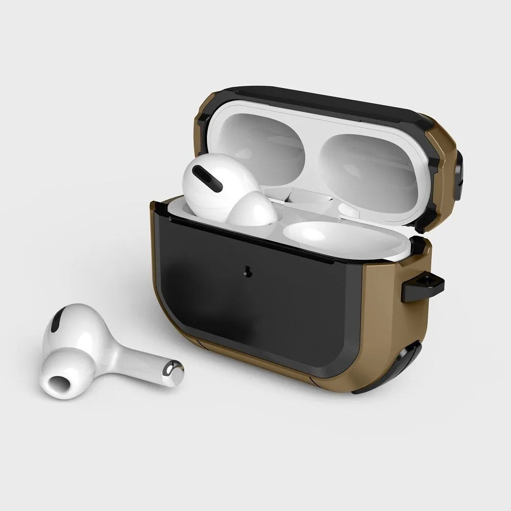 AirPods 1 2 Pro protective shell case in multiple colours including black, pink, and army green.