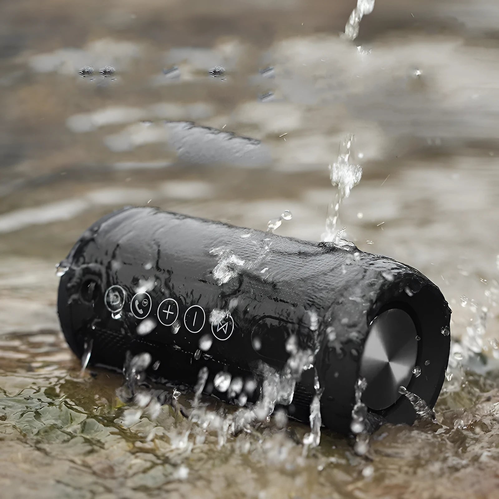 Outdoor waterproof portable speaker in black, camouflage, grey or red with Bluetooth 5.0 and TF card playback