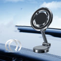 Car magnetic phone holder with 360 degree rotation on instrument panel in black or silver