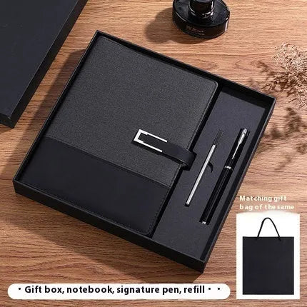 A5 soft leather business notebook in choice of colours with gift box packaging.