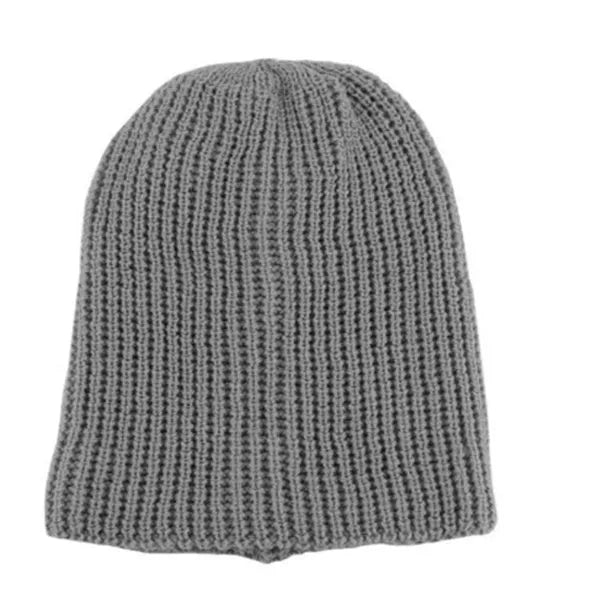 Warp-knitted wool cap with striped pattern in black, 32cm length