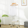 Single rod pulley storage car in iron construction for wardrobe organisation
