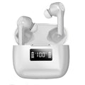 Cool black wireless earbuds with touch controls and charging case on white background