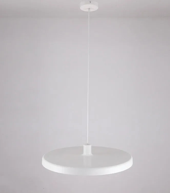 Aluminium alloy pendant chandelier light fitting in black, shown in a restaurant setting.