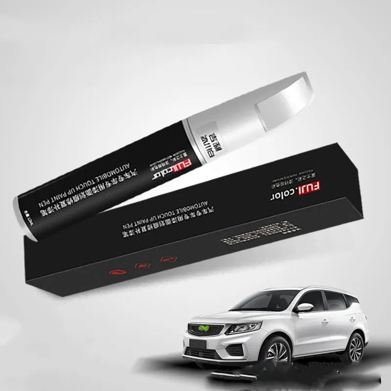 Car touch-up paint pen with 12ml capacity showing colour options including Ice Crystal White and Han Jade White