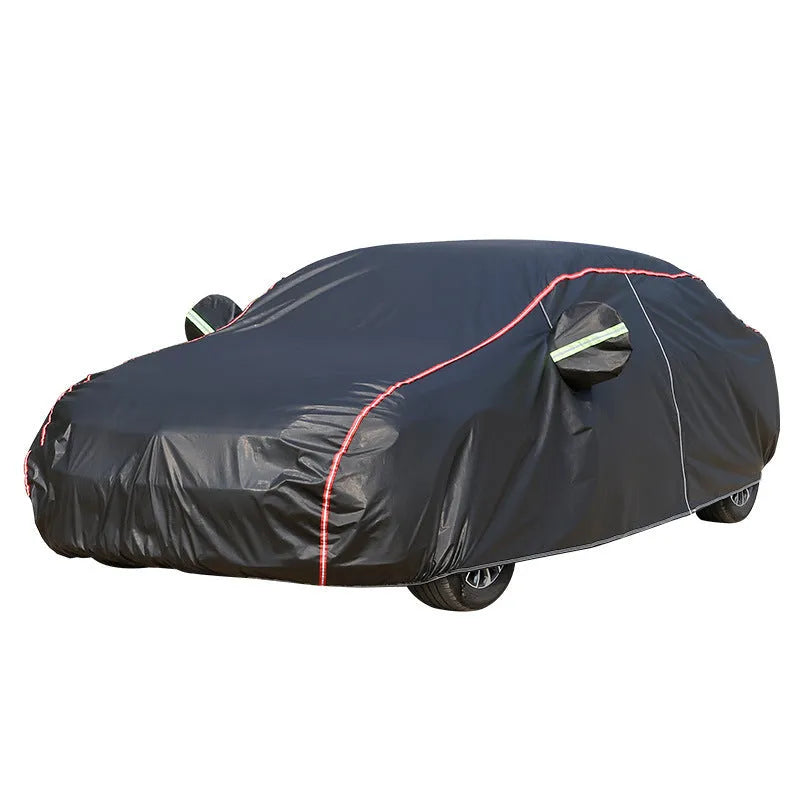 Oxford car sun protection jacket in silver on a vehicle showing heat insulation cotton velvet cover
