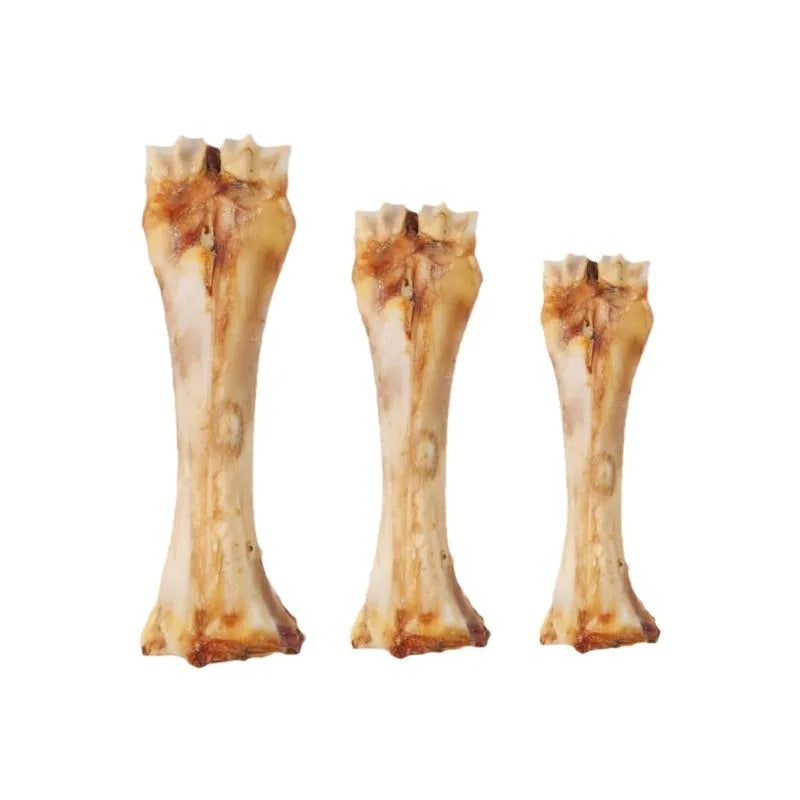 Large, medium, and small size ox bone flavour molar rod dog chew for teeth cleaning and training.