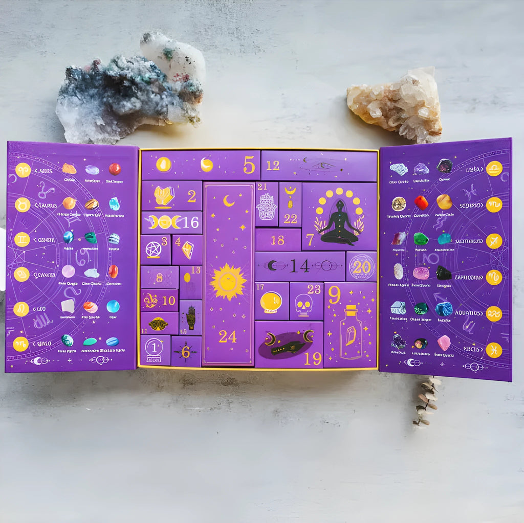 Paper Halloween countdown gift box measuring 33.5cm wide by 30.5cm high