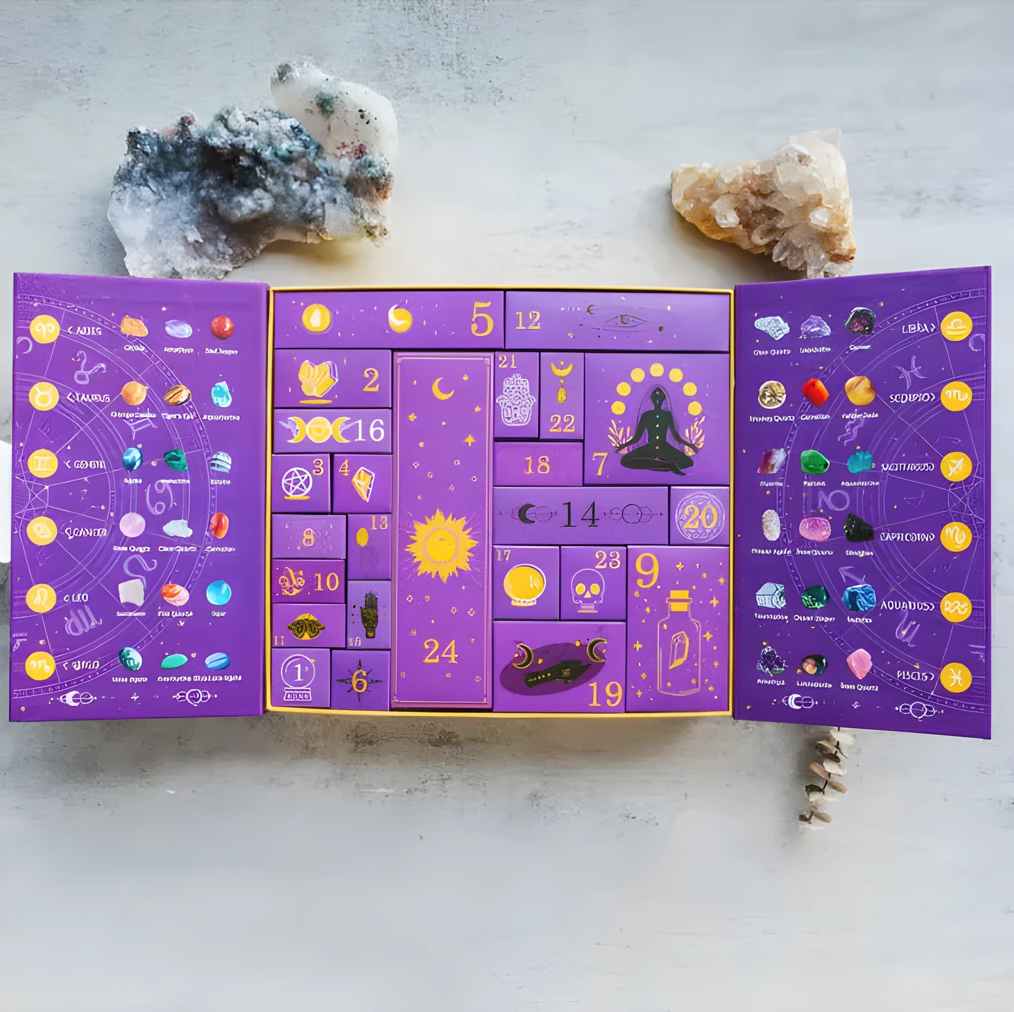 Paper Halloween countdown gift box measuring 33.5cm wide by 30.5cm high