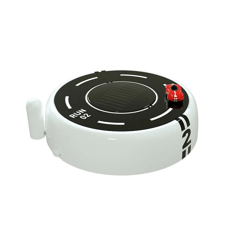 Round car-shaped solar-powered aromatherapy decoration in black colour with modern design