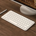 Ultra-thin wireless keyboard and mouse set in white colour with USB receiver