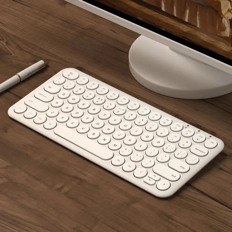 Ultra-thin wireless keyboard and mouse set in white colour with USB receiver