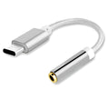 Type-C to 3.5mm nylon adapter cable in black for mobile phone headphone connectivity