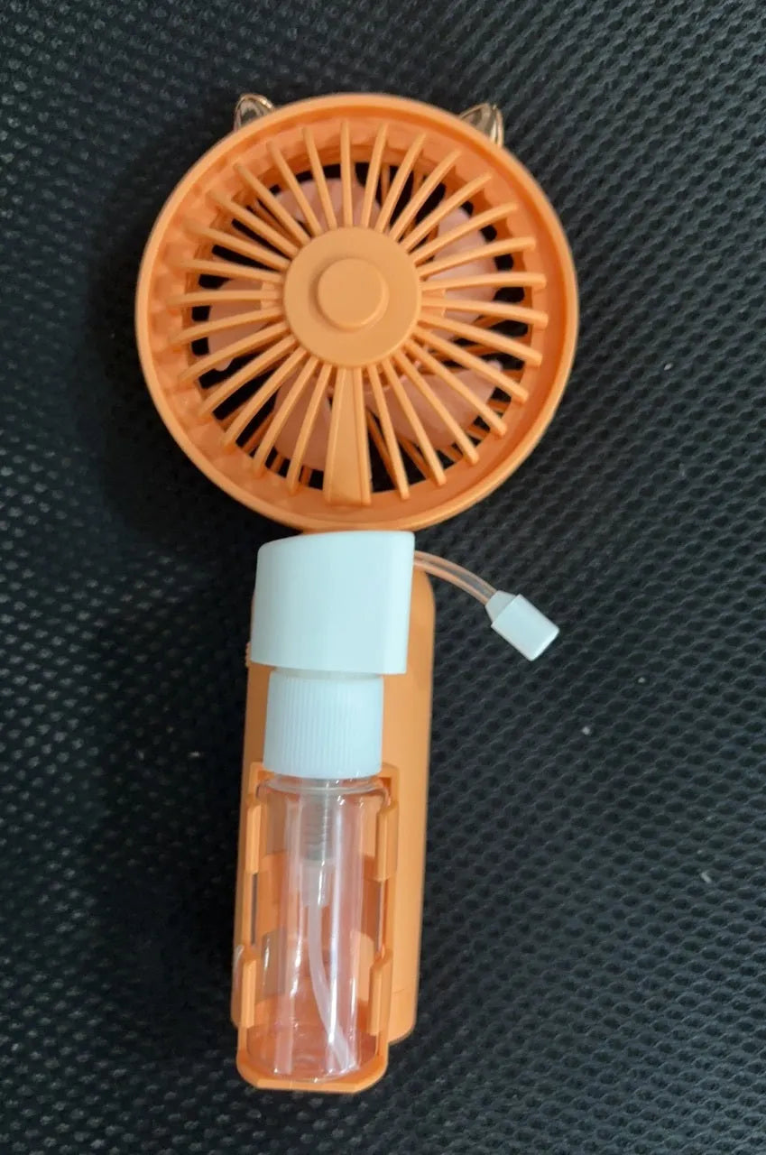 Personalised plastic USB handheld nozzle fan in five colour options with name engraving.