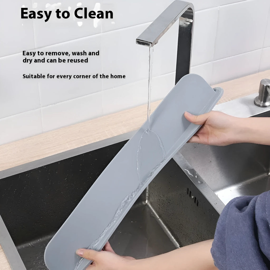 Silicone kitchen sink water blocking plate in choice of black, blue, or grey colour